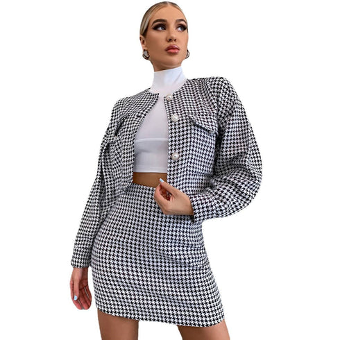 Tight-Fitting Dress Top Jacket Suit